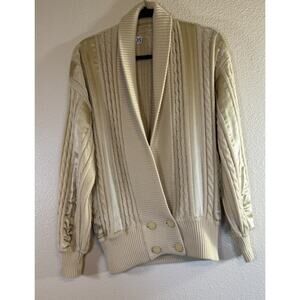 Vtg Escada By SRB Womens Size 38 /M New Wool Cardigan Sweater Knit Button *Flaw